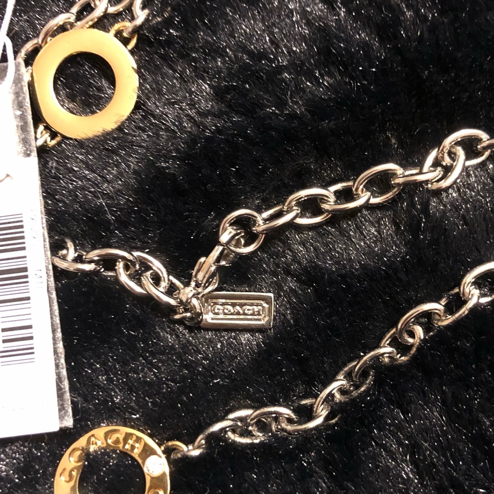 Coach 36 inch circle station necklace with crystals. - Picture 4 of 6